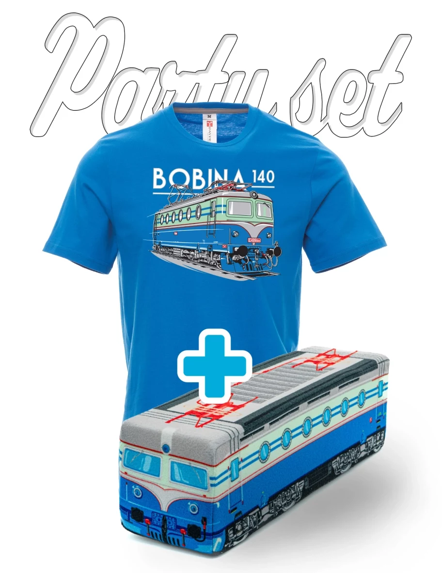 Party set trička s plyšovým polštářkem na motivy Lokomotiva 140 "Bobina"