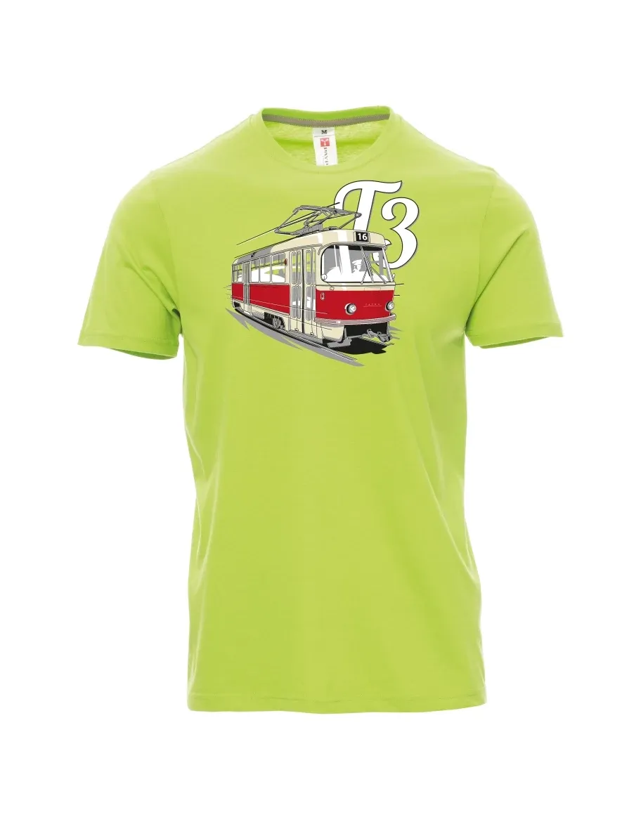Světle zelené pánské tričko Tramvaj T3