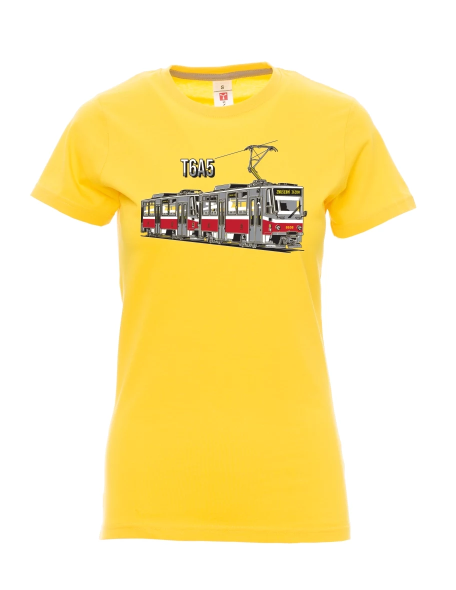 Žluté dámské tričko Tramvaj T6A5