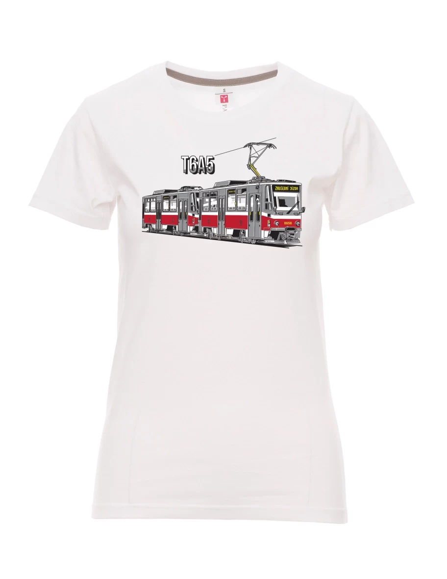 Bílé dámské tričko Tramvaj T6A5