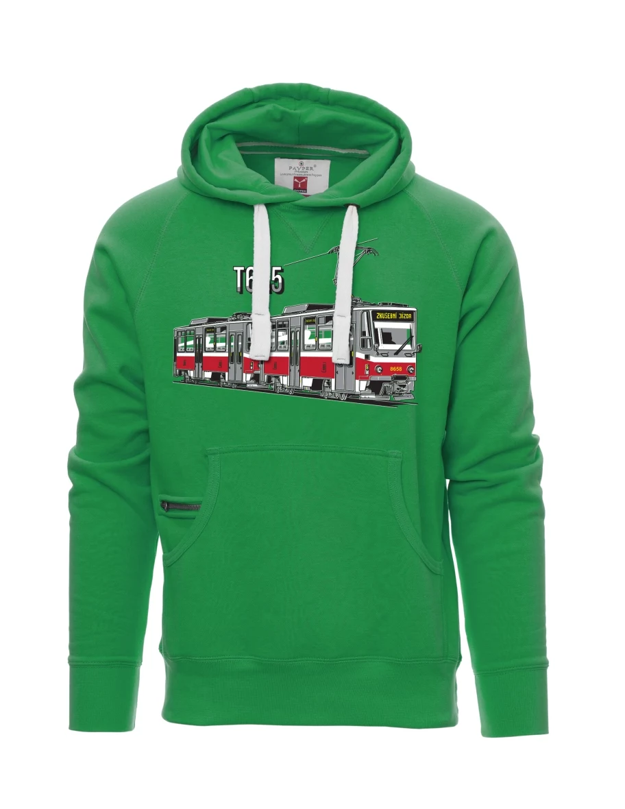 Zelená pánská mikina Tramvaj T6A5