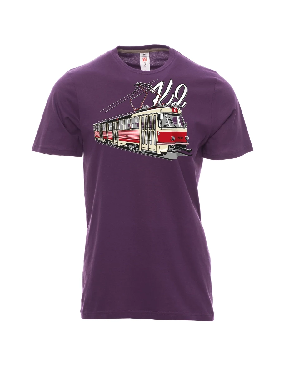 Fialové pánské tričko Tramvaj K2