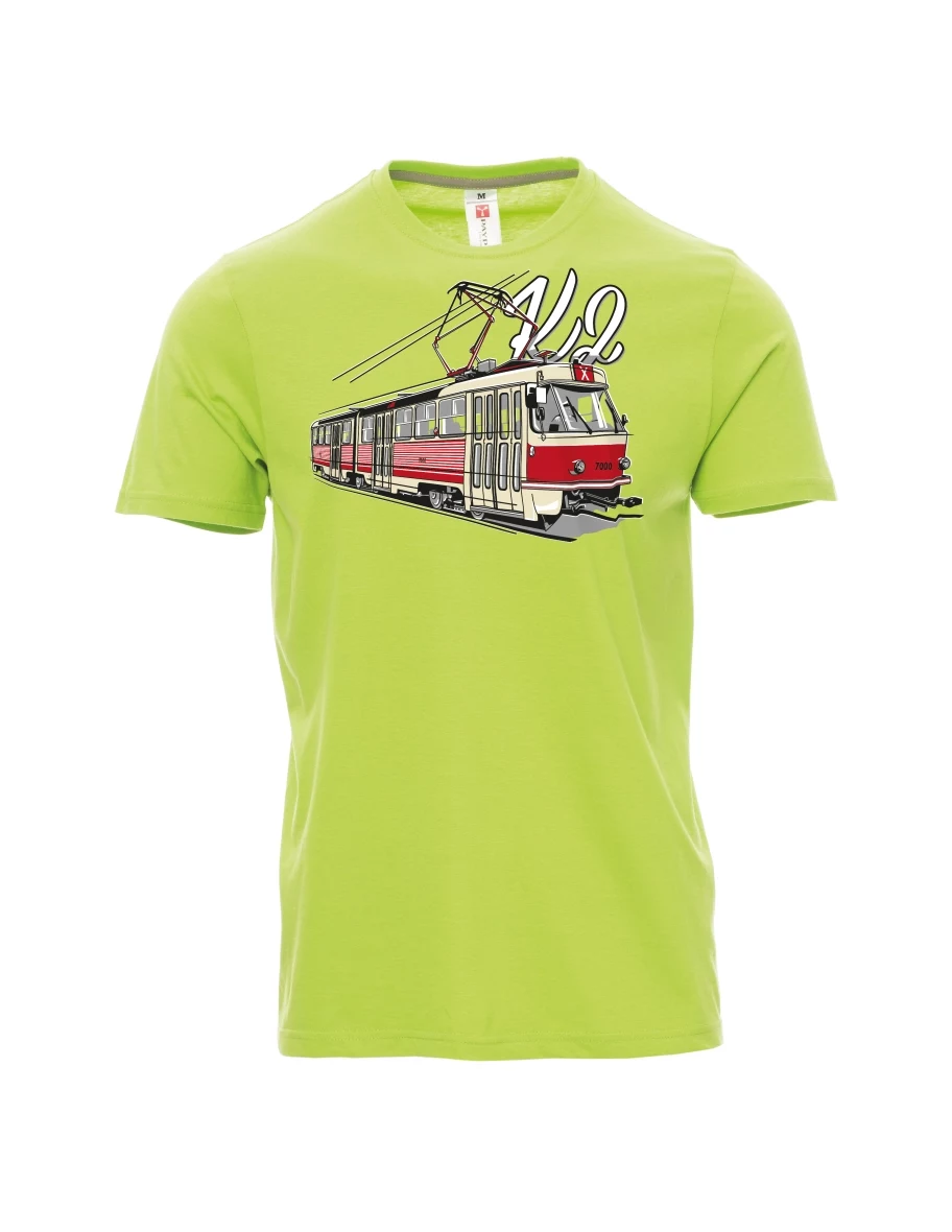 Světle zelené pánské tričko Tramvaj K2