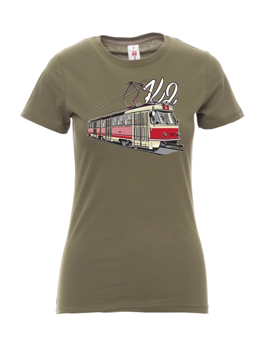 Khaki dámské tričko Tramvaj K2