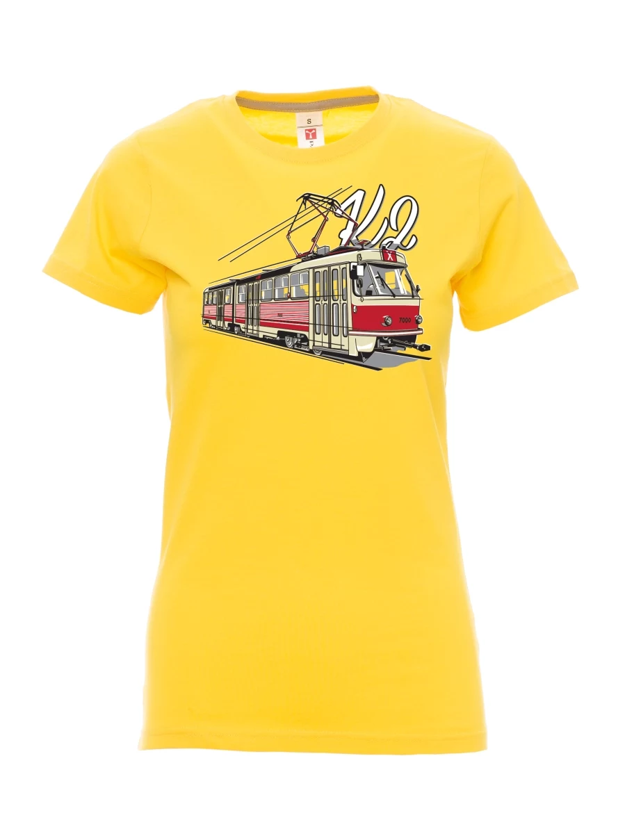 Žluté dámské tričko Tramvaj K2