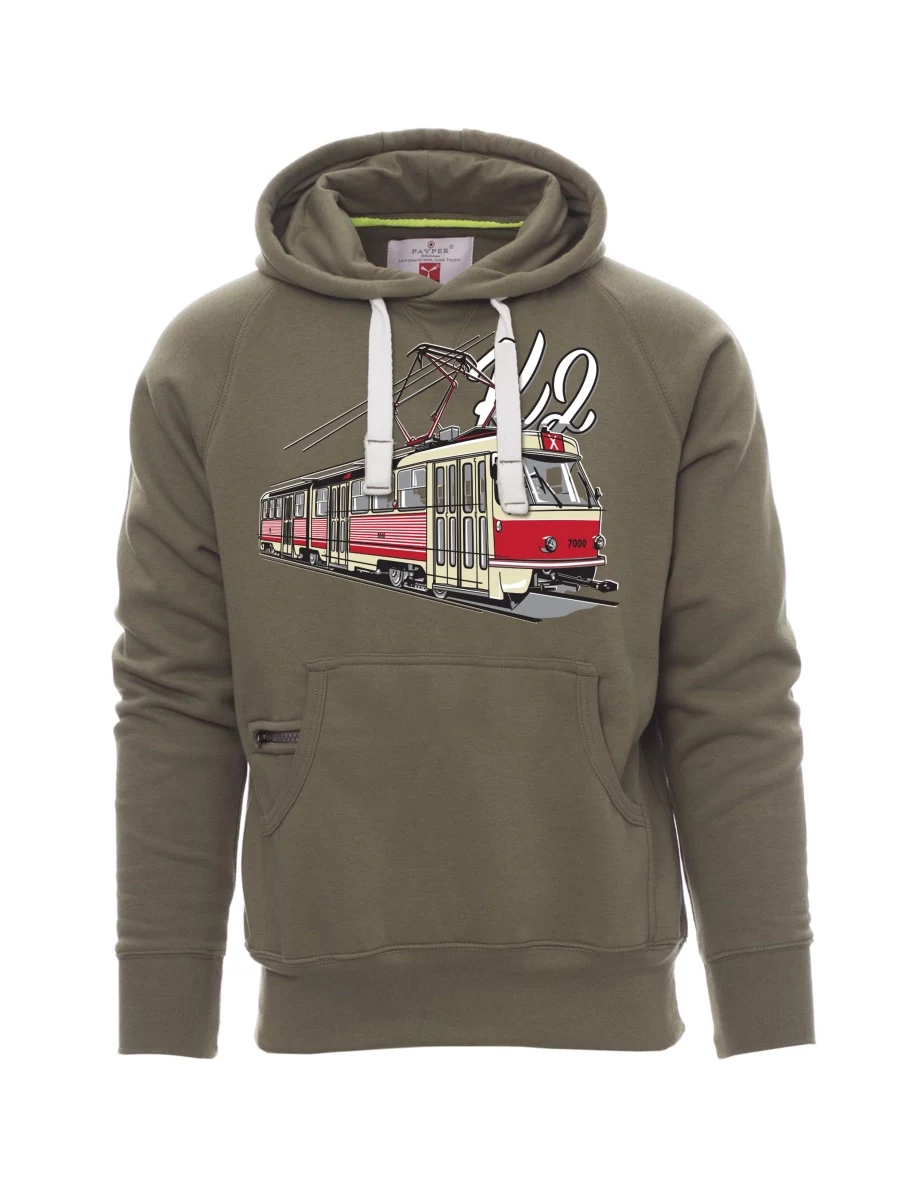 Khaki pánská mikina Tramvaj K2