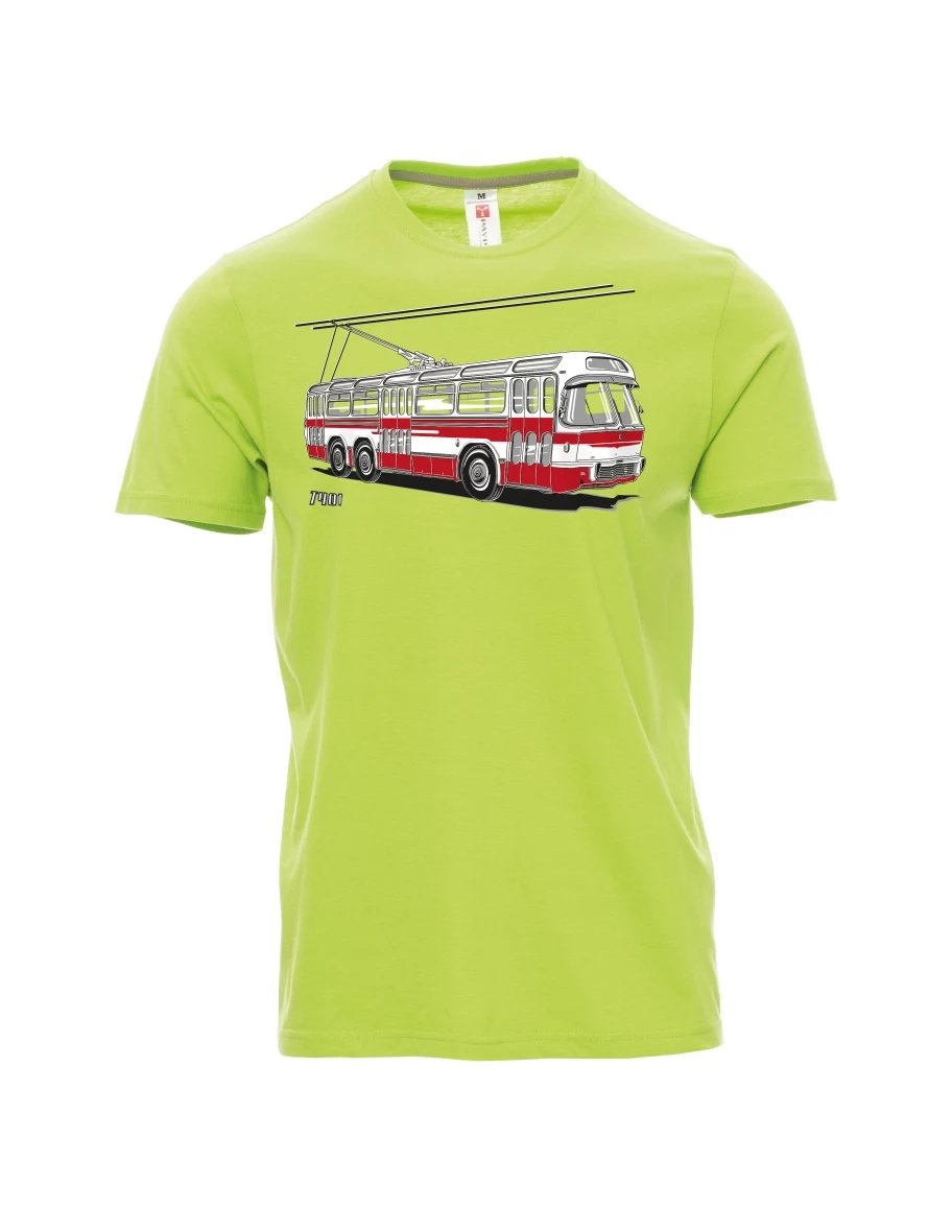Světle zelené pánské tričko Trolejbus  T401