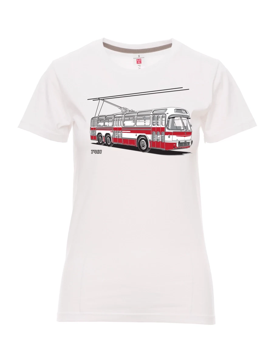Bílé dámské tričko Trolejbus  T401