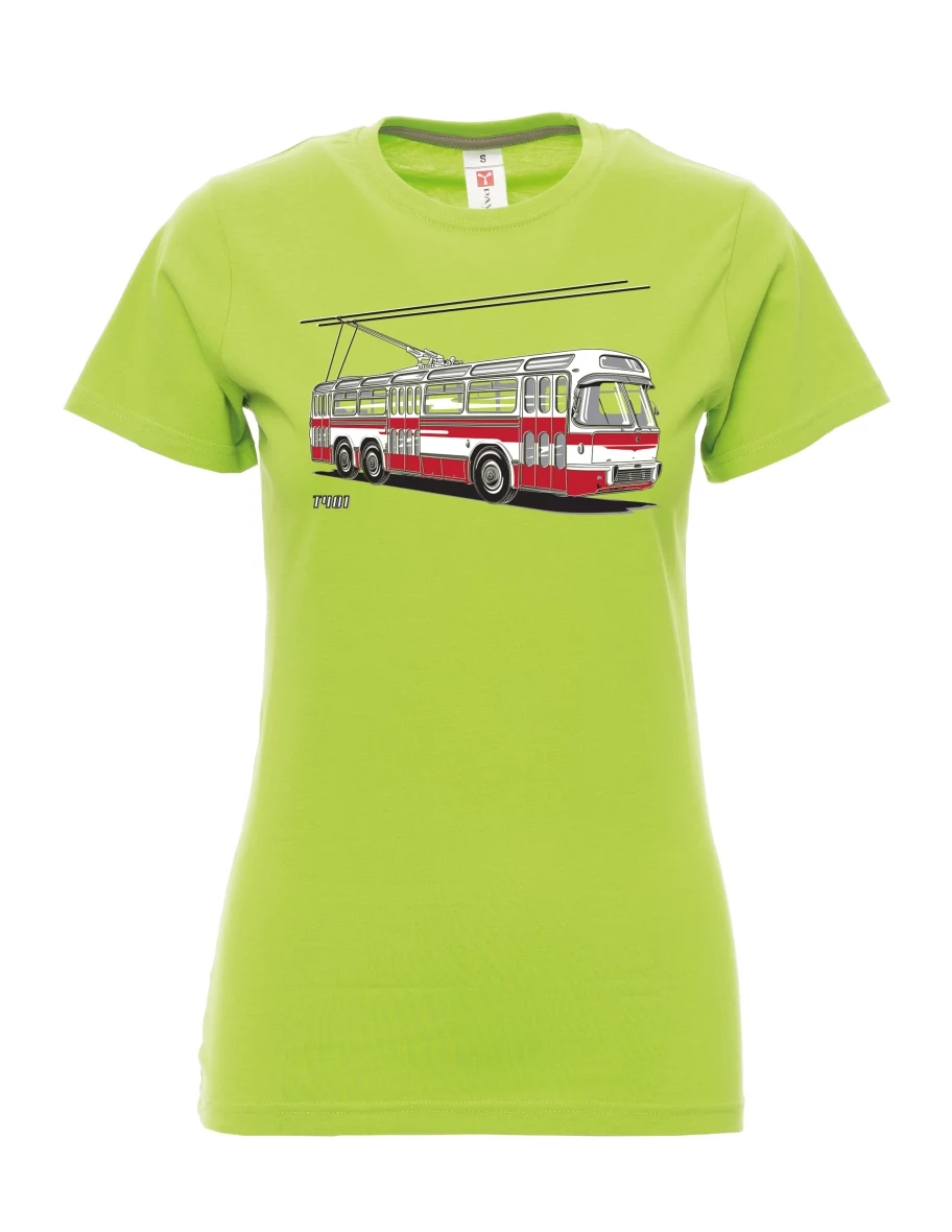 Limetkové dámské tričko Trolejbus  T401