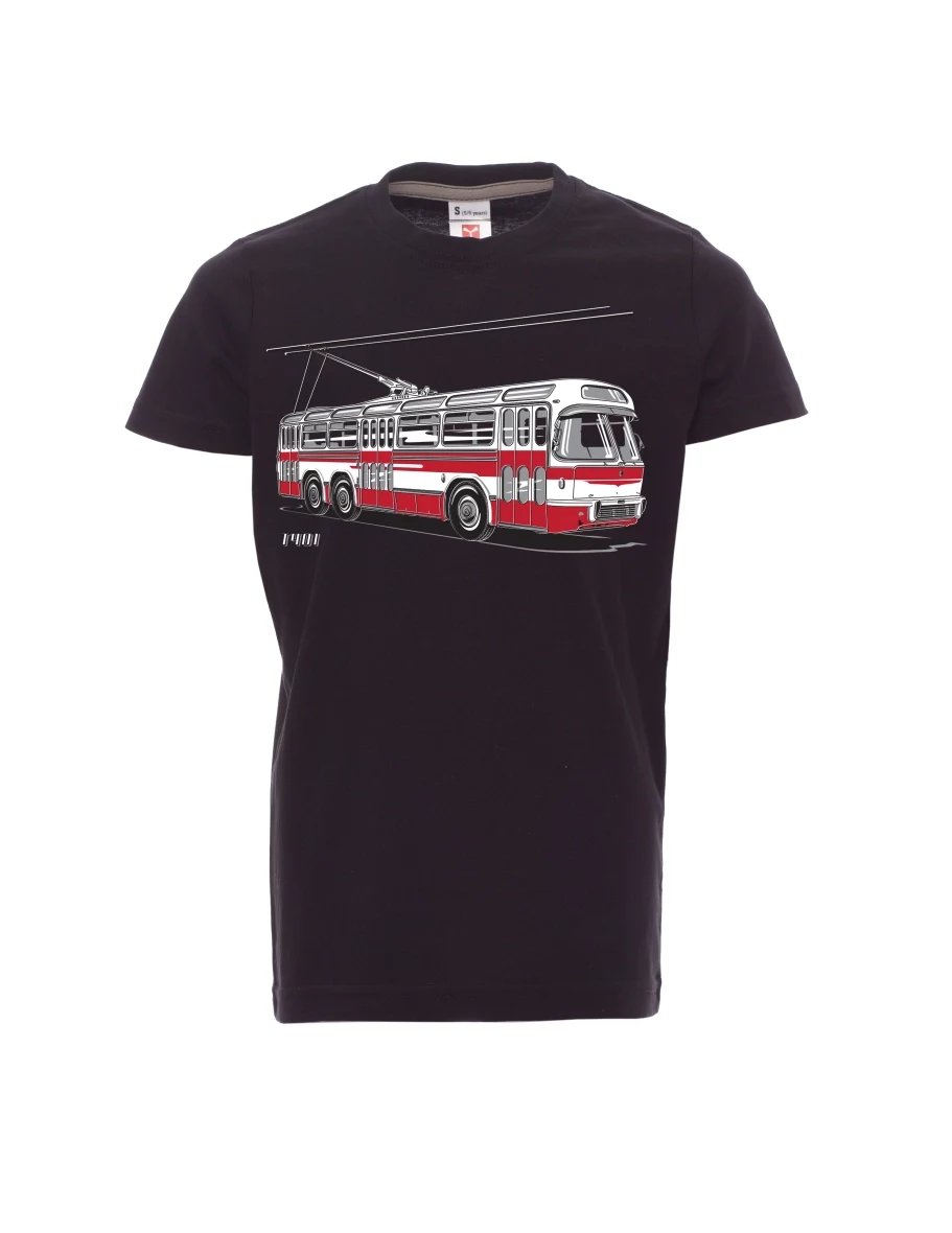 Černé dětské tričko Trolejbus  T401