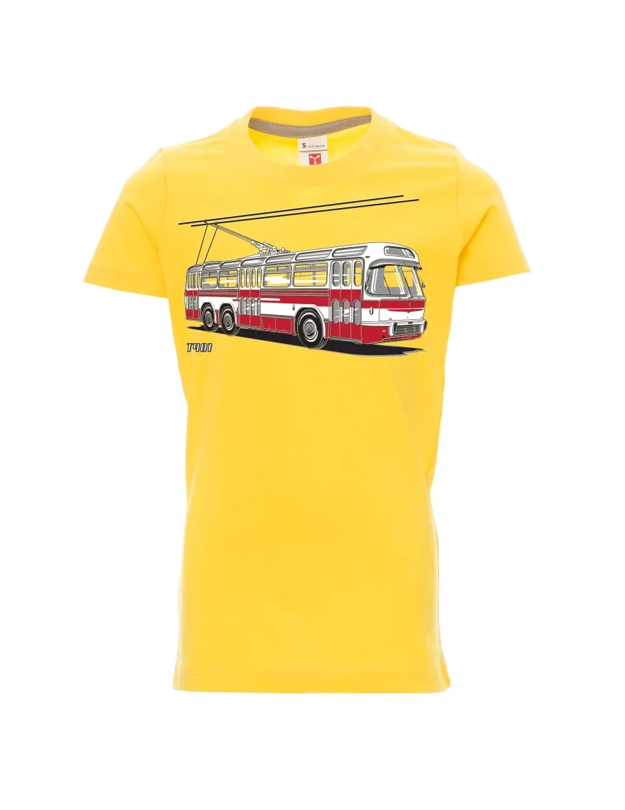 Žluté dětské tričko Trolejbus  T401