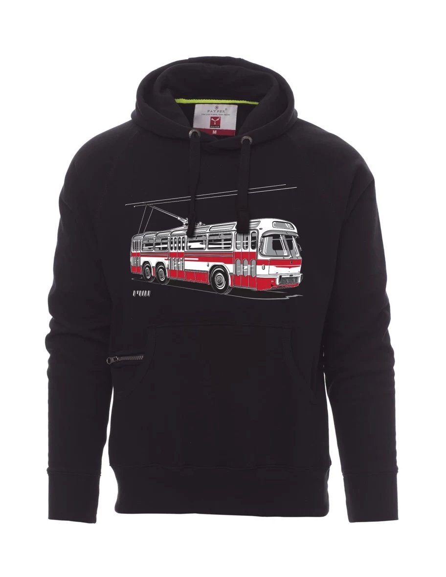 Černá pánská mikina Trolejbus  T401