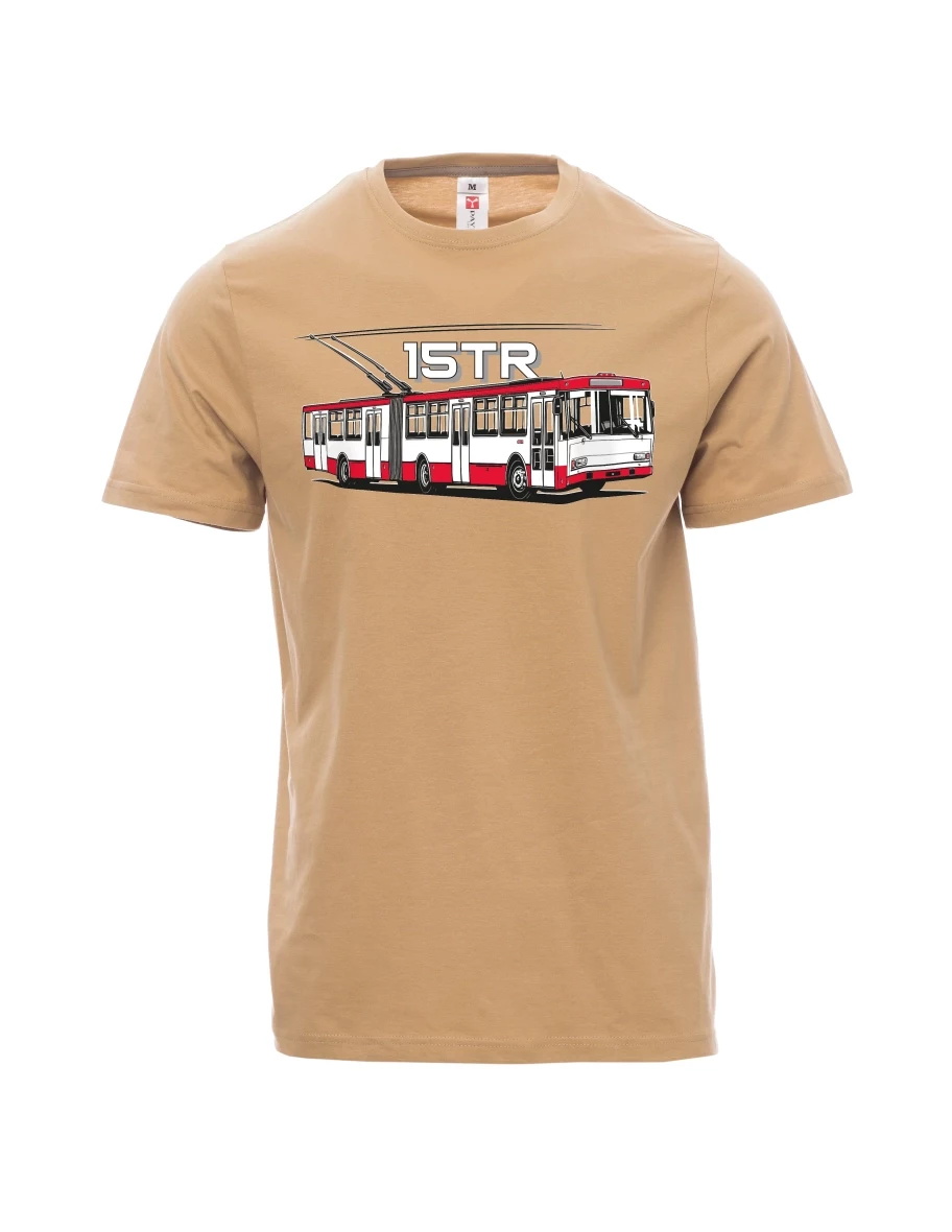Hnědé pánské tričko Trolejbus 15TR