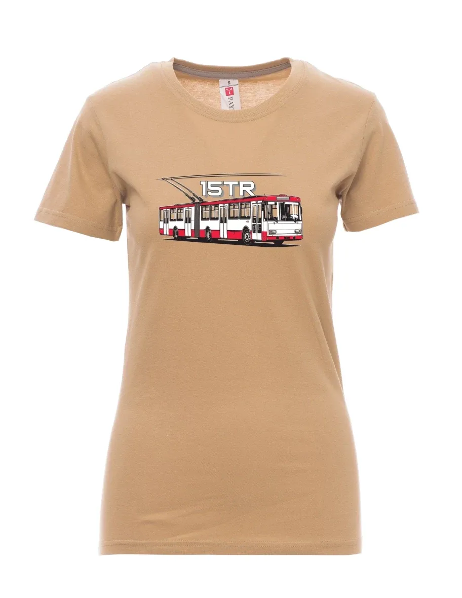 Hnědé dámské tričko Trolejbus 15TR