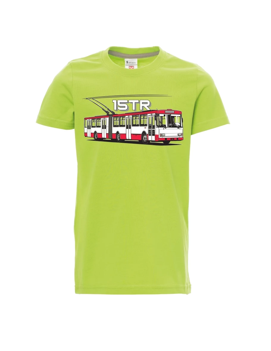 Světle zelené dětské tričko Trolejbus 15TR