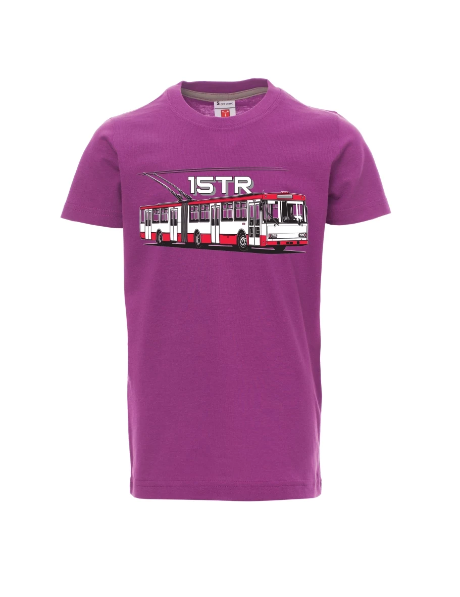 Fialové dětské tričko Trolejbus 15TR