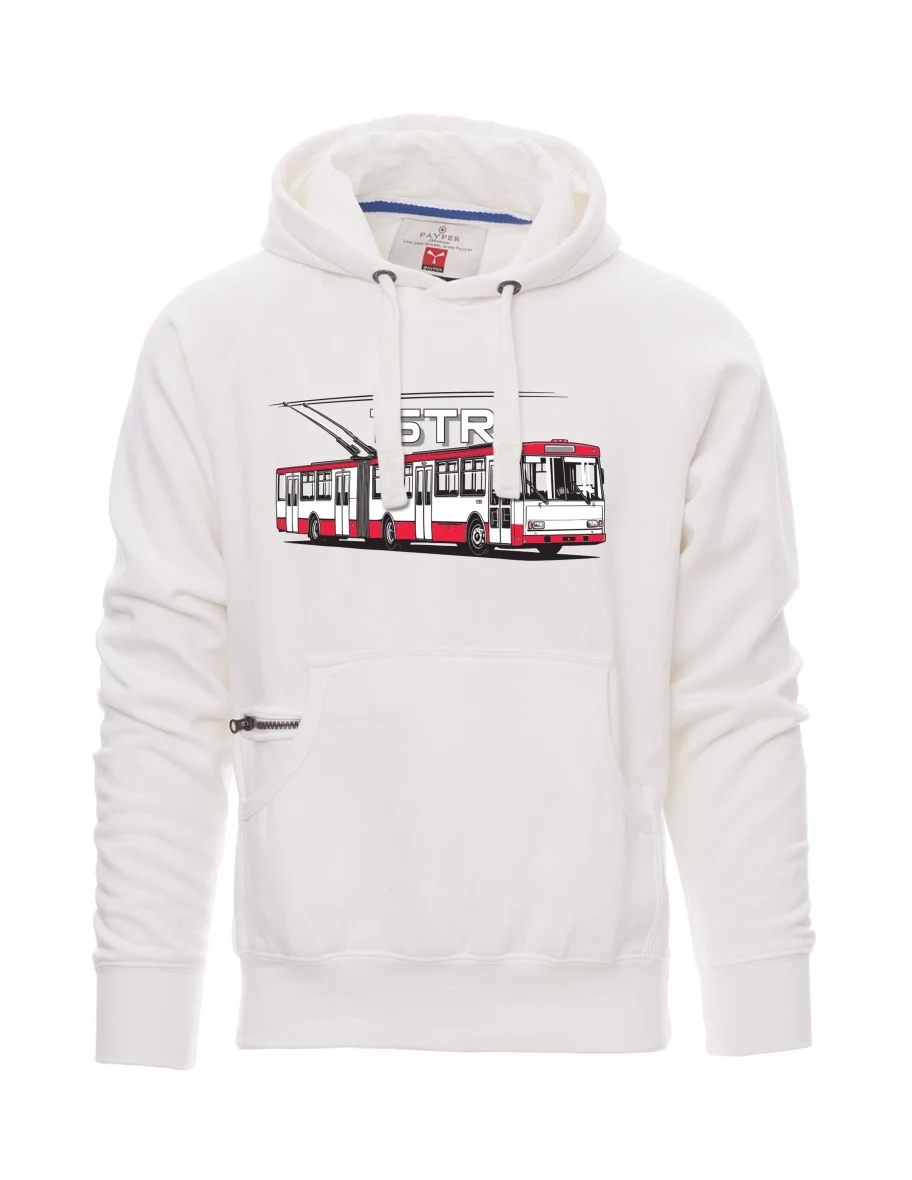 Bílá pánská mikina Trolejbus 15TR