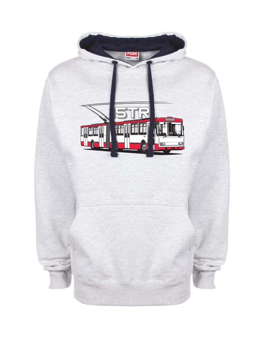 Modro-šedá mikina Trolejbus 15TR