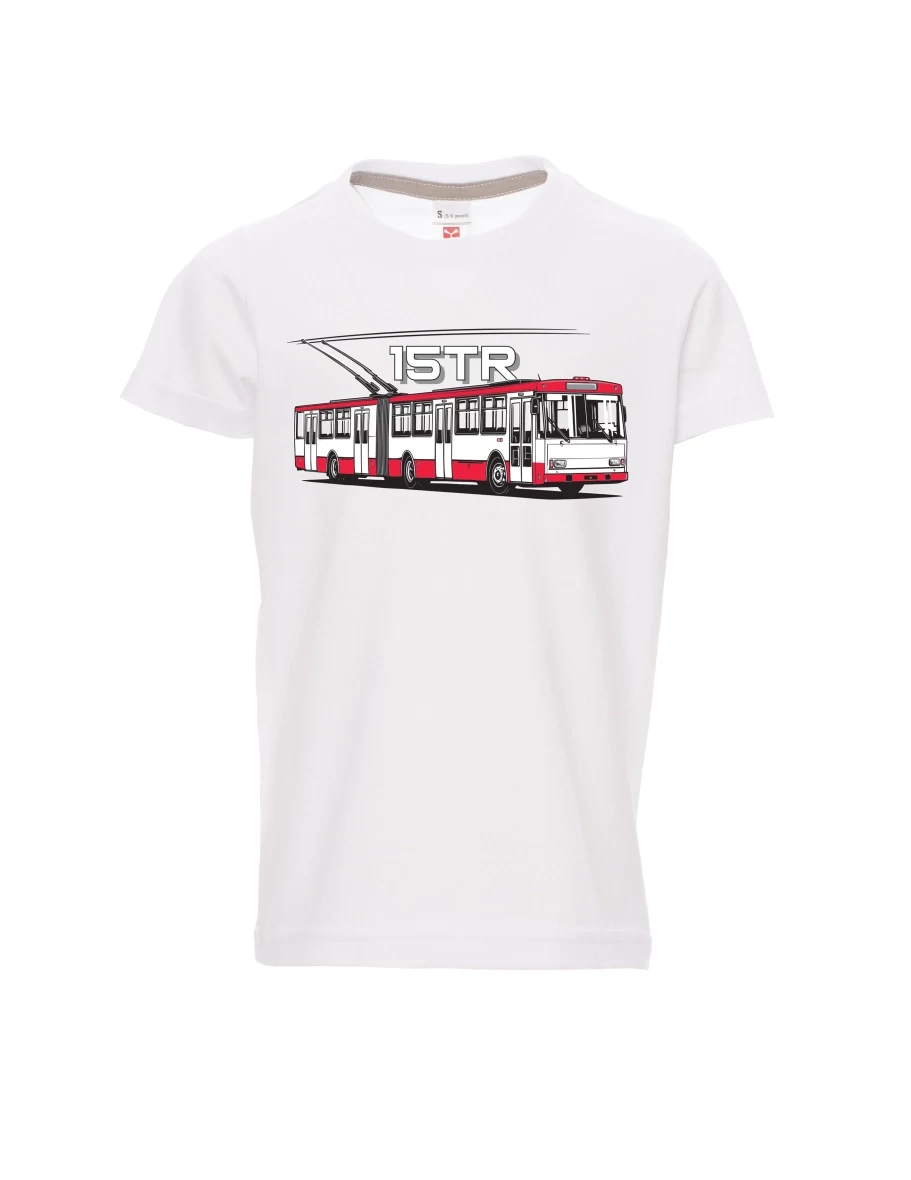 Bílé dětské tričko Trolejbus 15TR