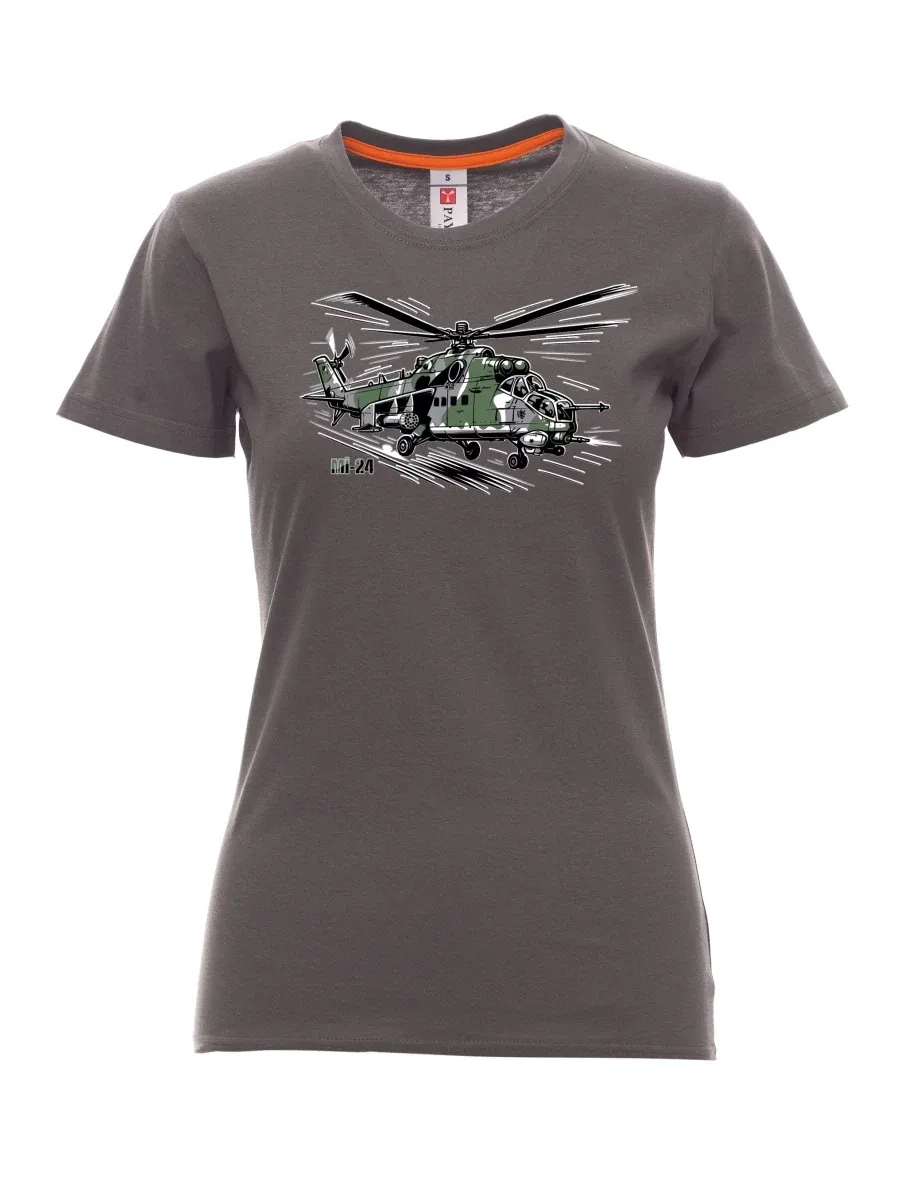 Kouřové dámské tričko Vrtulník Mi-24