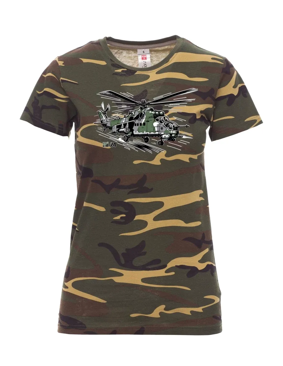 Maskáčové dámské tričko Vrtulník Mi-24