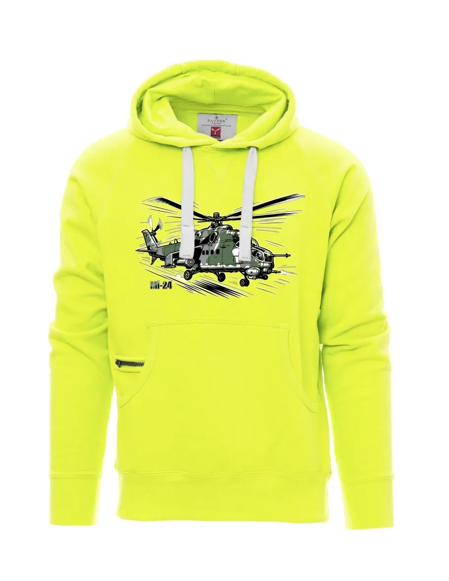Fluorescenční pánská mikina Vrtulník Mi-24