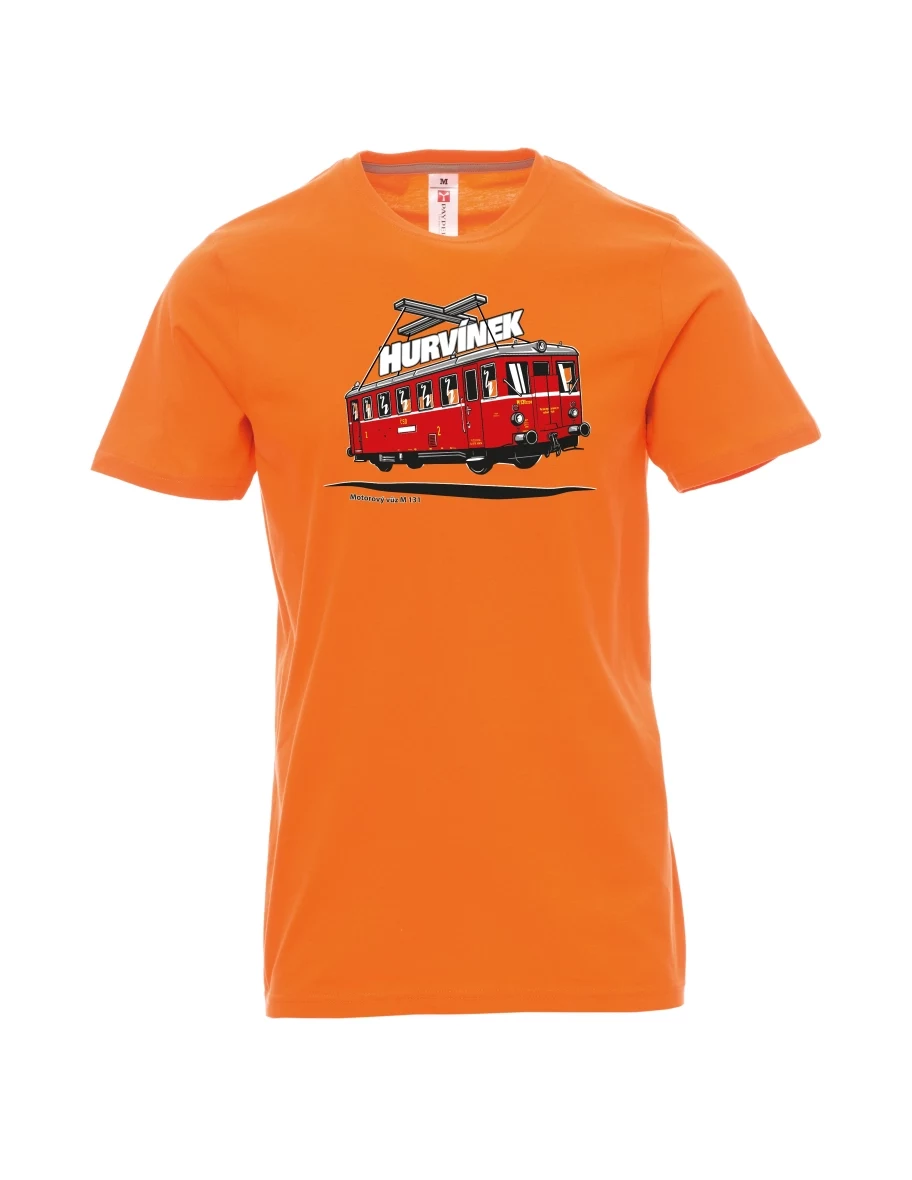 Oranžové pánské tričko Motorový vůz M 131 „Hurvínek“