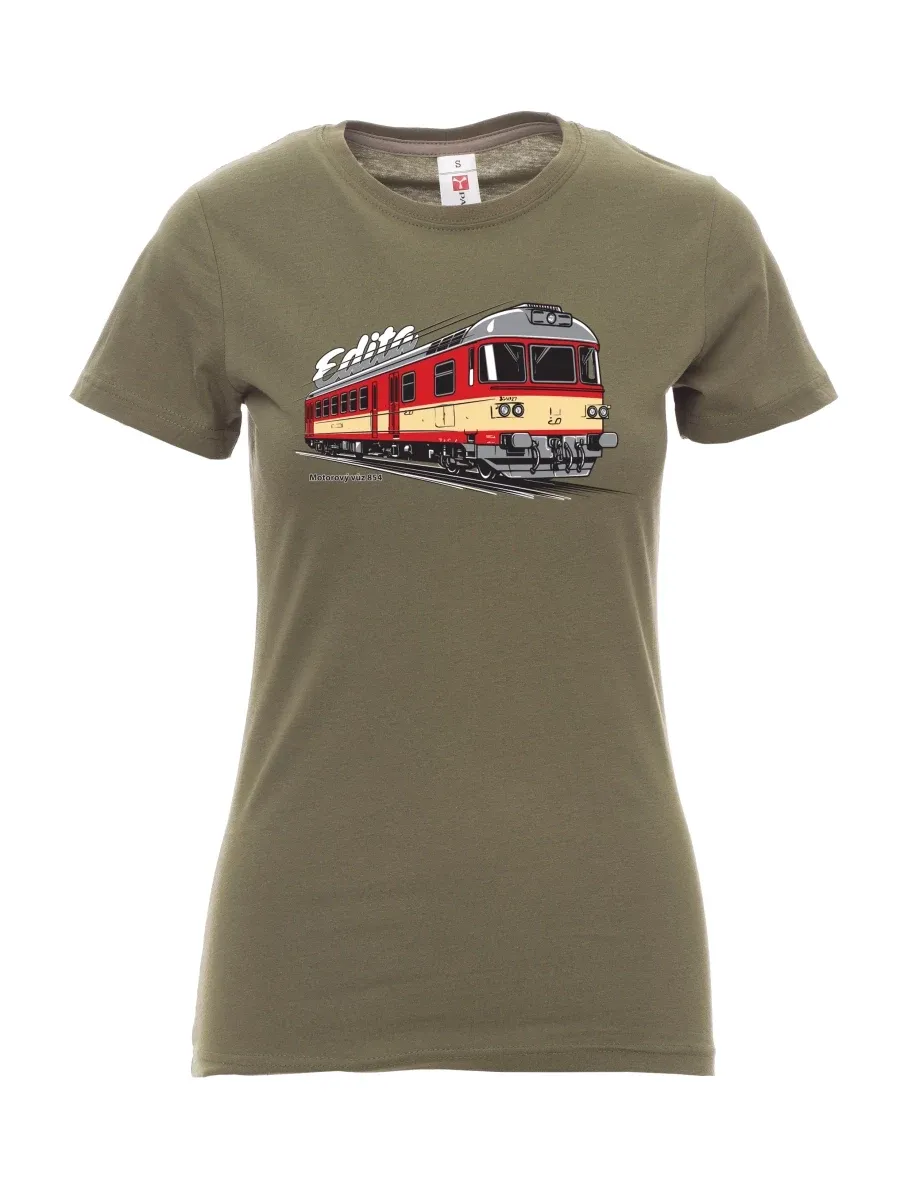 Khaki dámské tričko Motorový vůz 854 „Edita“