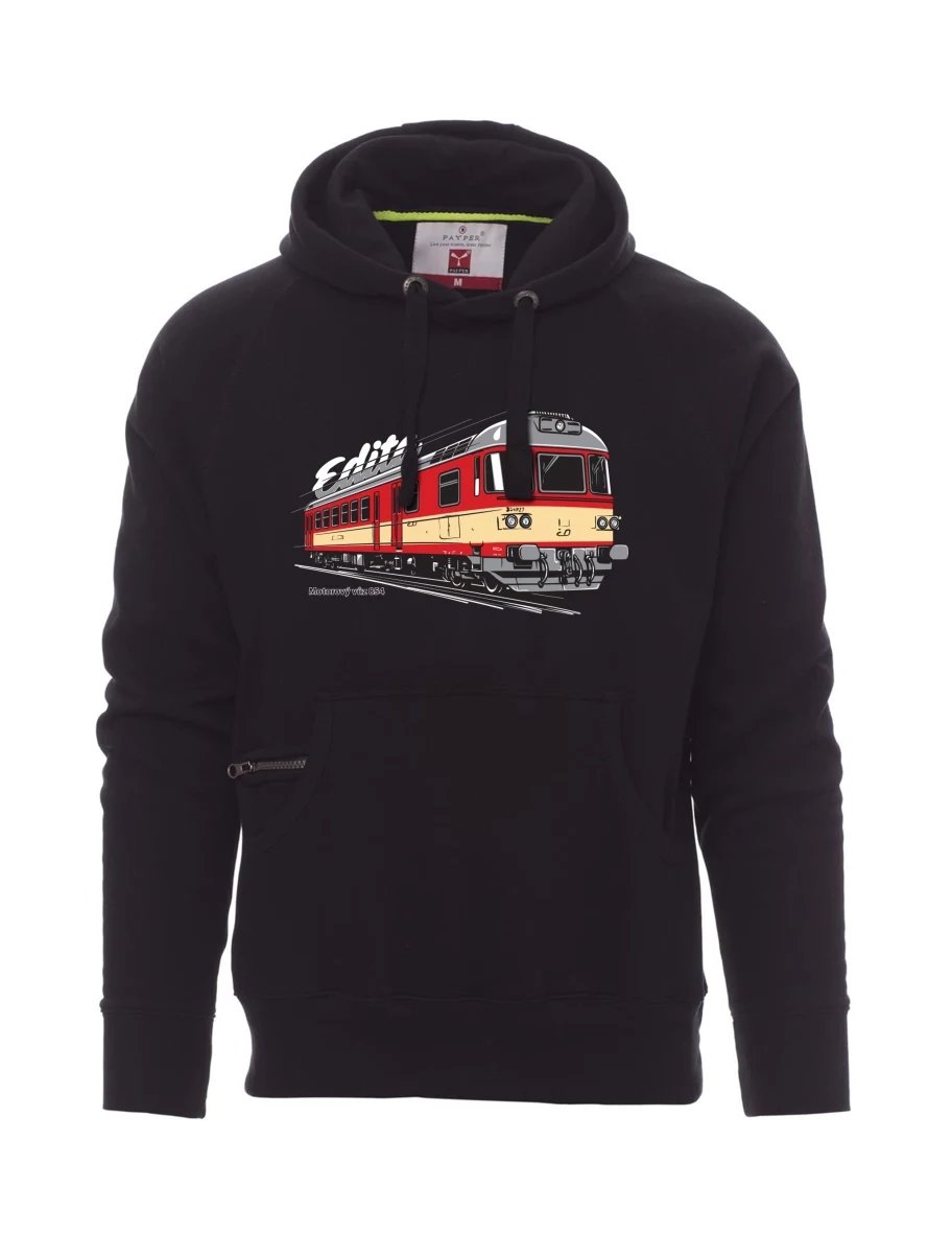 Černá pánská mikina Motorový vůz 854 „Edita“