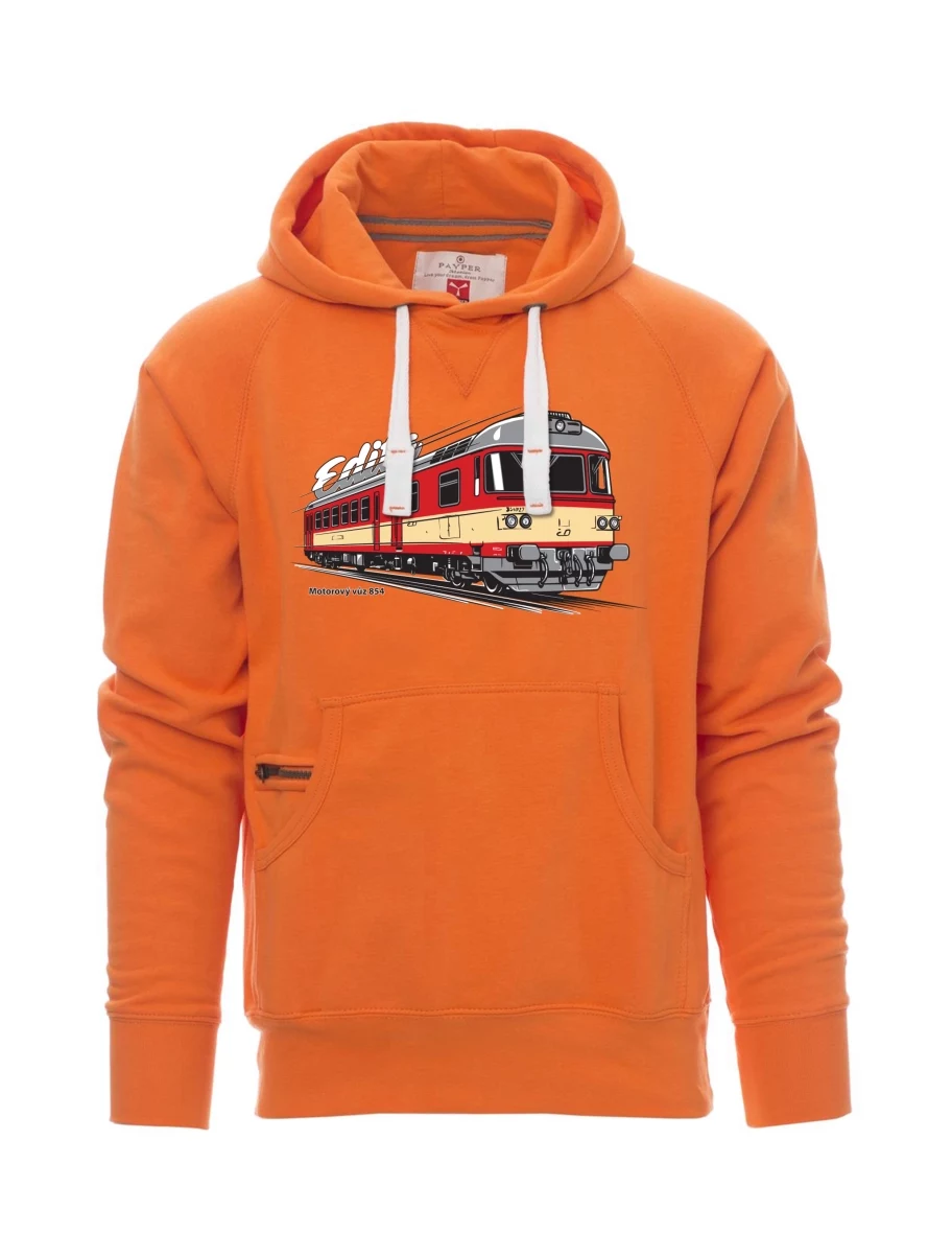 Oranžová pánská mikina Motorový vůz 854 „Edita“