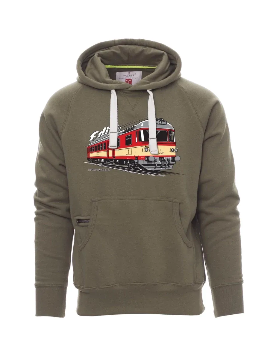 Khaki pánská mikina Motorový vůz 854 „Edita“