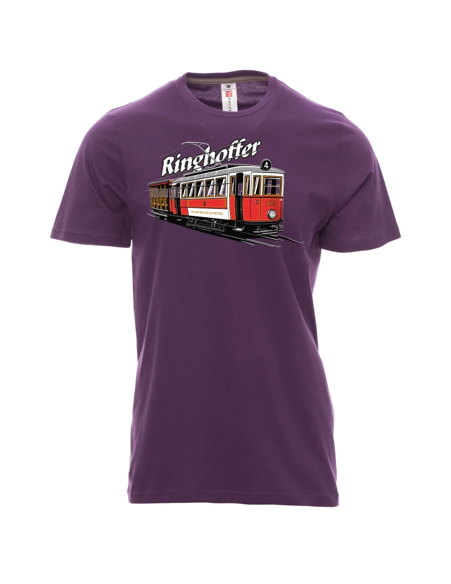 Fialové pánské tričko Tramvaj Ringhoffer