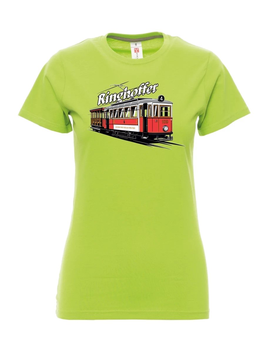 Limetkové dámské tričko Tramvaj Ringhoffer