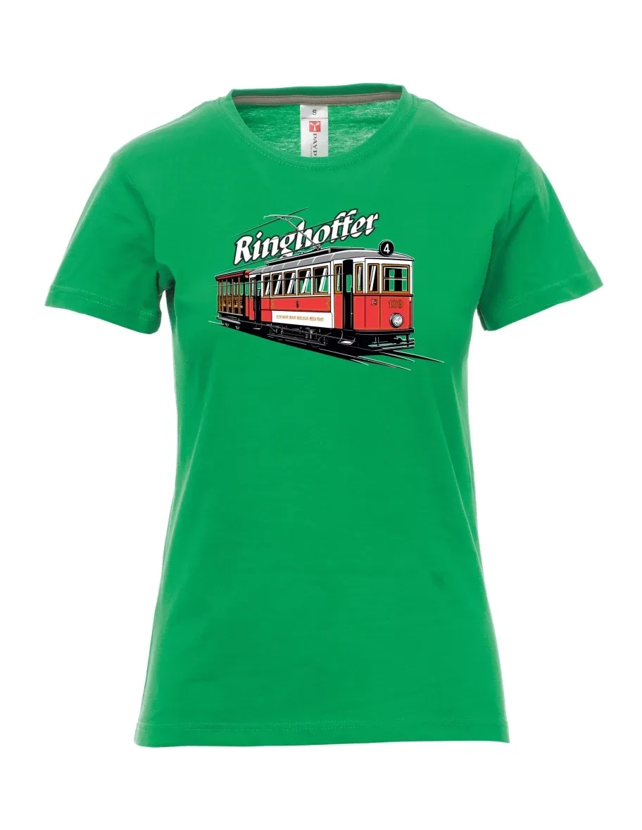 Zelené dámské tričko Tramvaj Ringhoffer