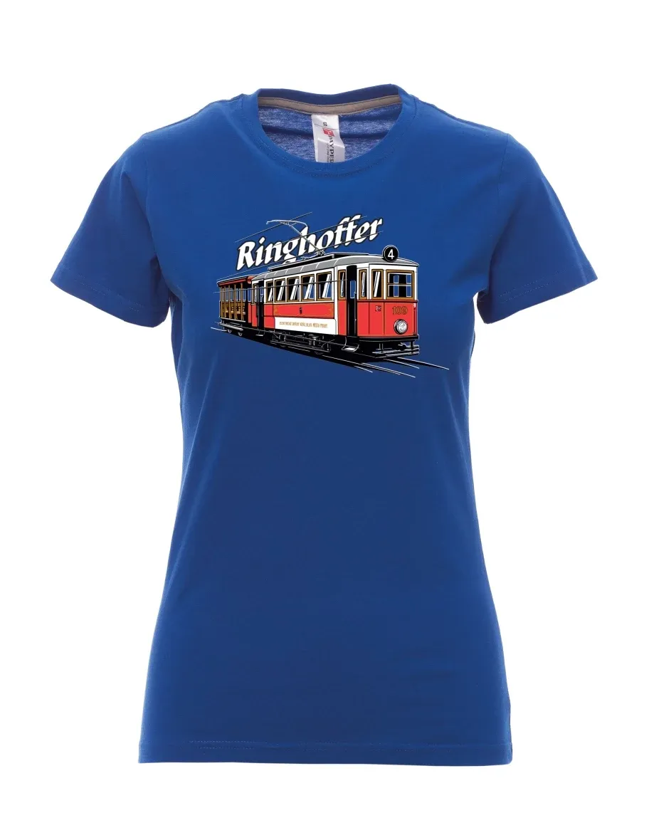 Královsky modré dámské tričko Tramvaj Ringhoffer