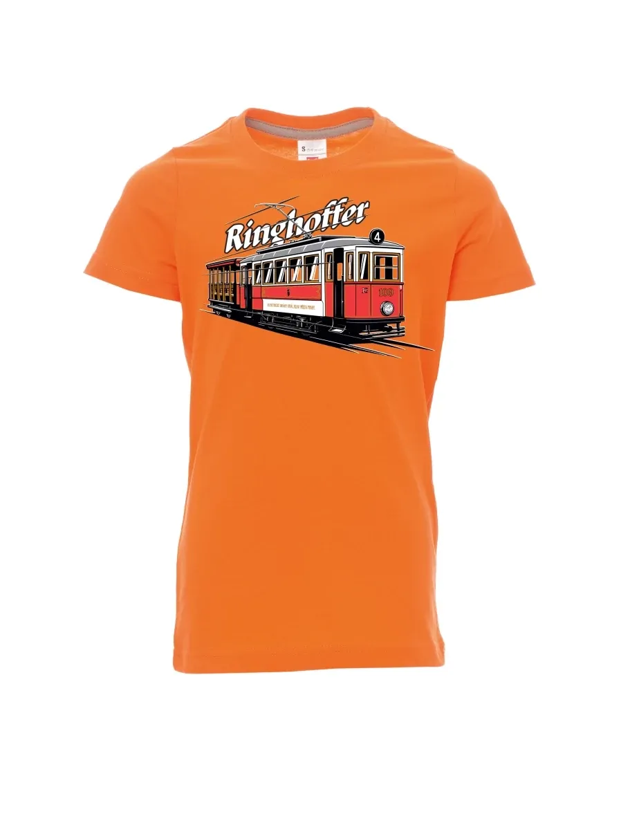 Oranžové dětské tričko Tramvaj Ringhoffer