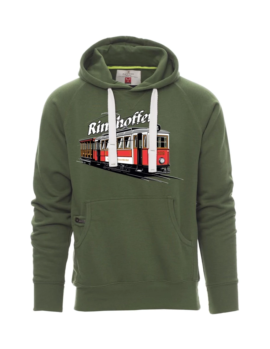 Tmavě zelená pánská mikina Tramvaj Ringhoffer
