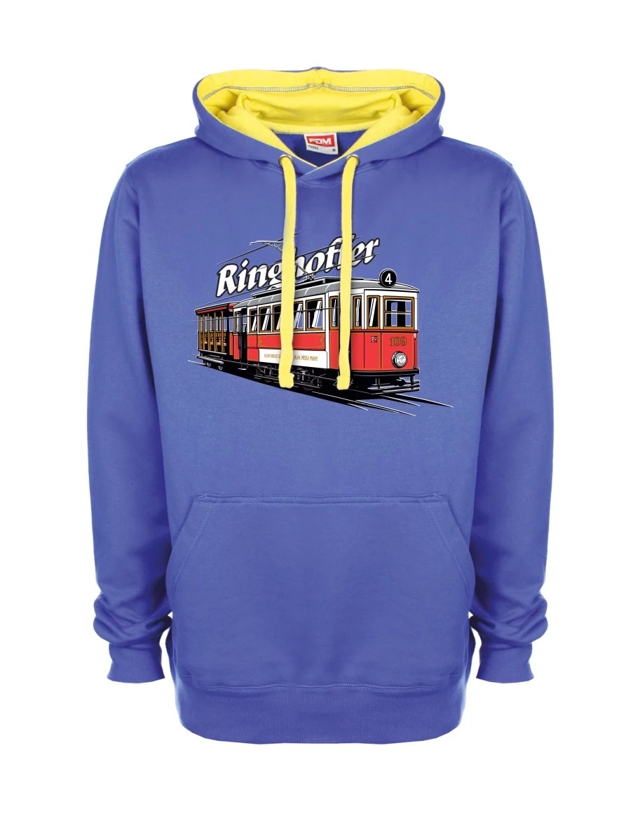 Žluto-modrá mikina Tramvaj Ringhoffer