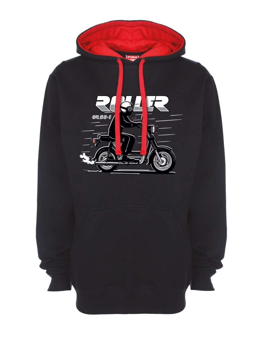 Červeno-černá mikina Skútr SR 50/1 Roller