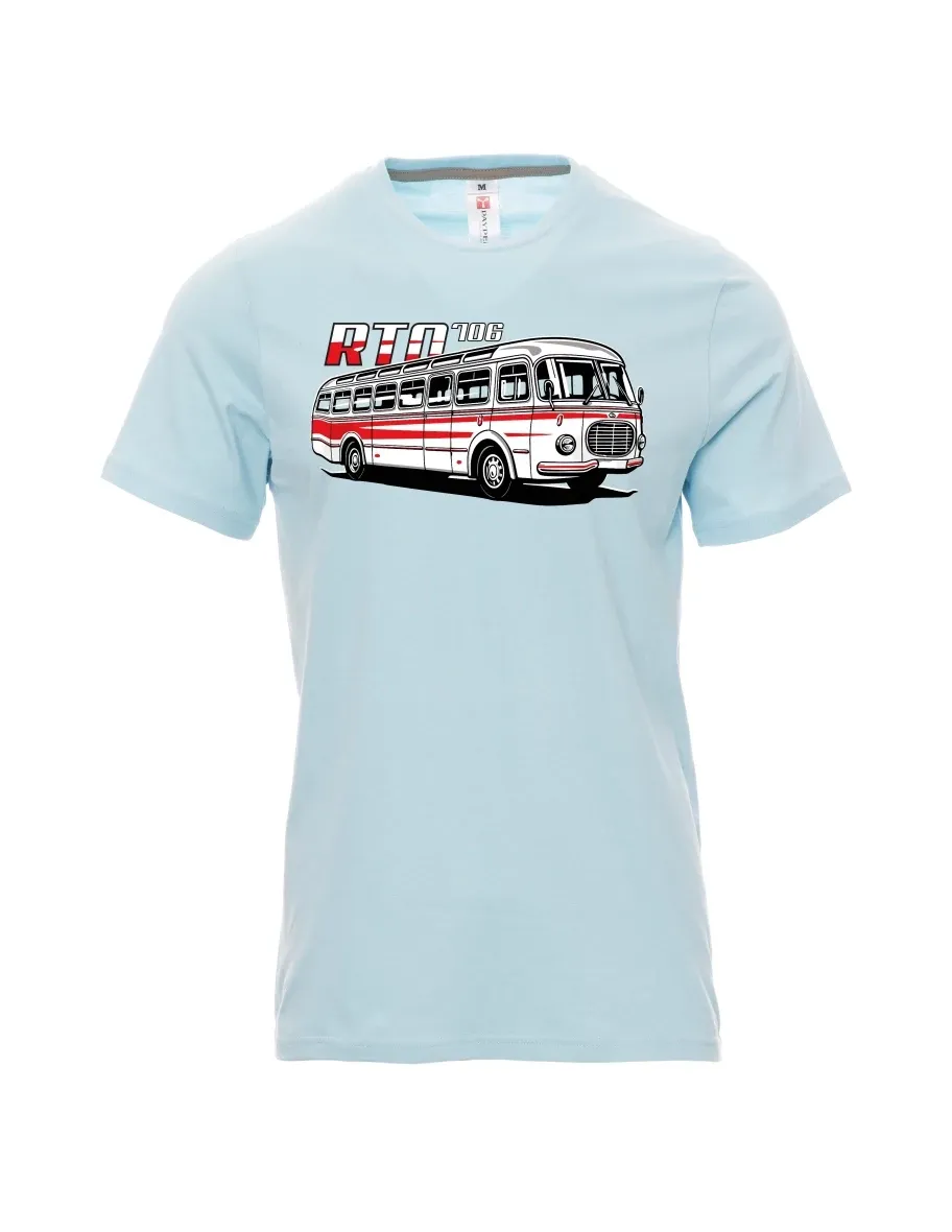 Bledě modré pánské tričko Autobus RTO 706