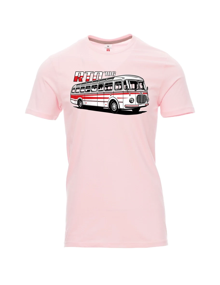 Světle růžové pánské tričko Autobus RTO 706