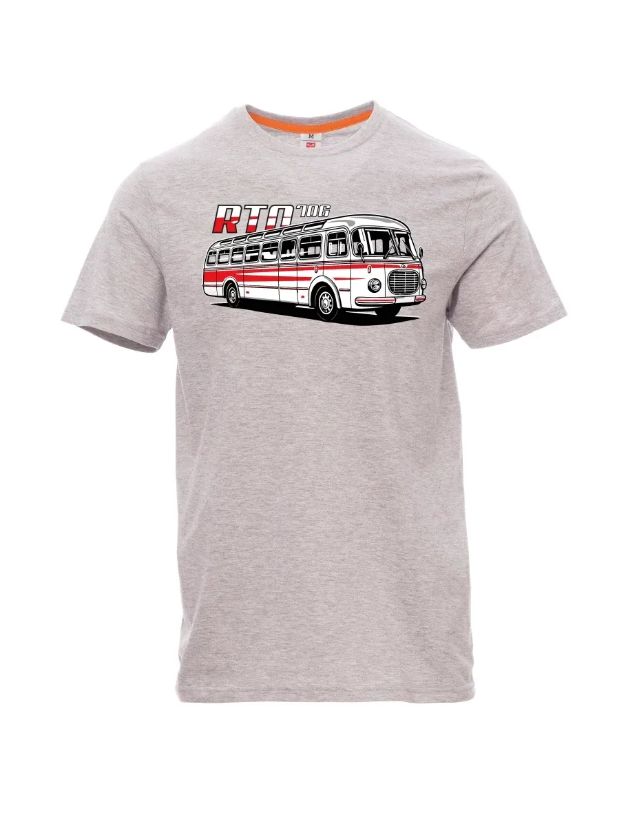 Šedé melanžové pánské tričko Autobus RTO 706