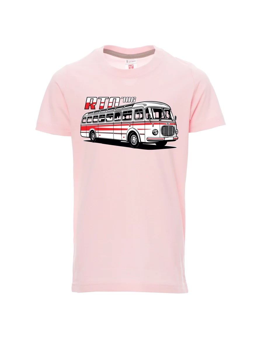 Světle růžové dětské tričko Autobus RTO 706