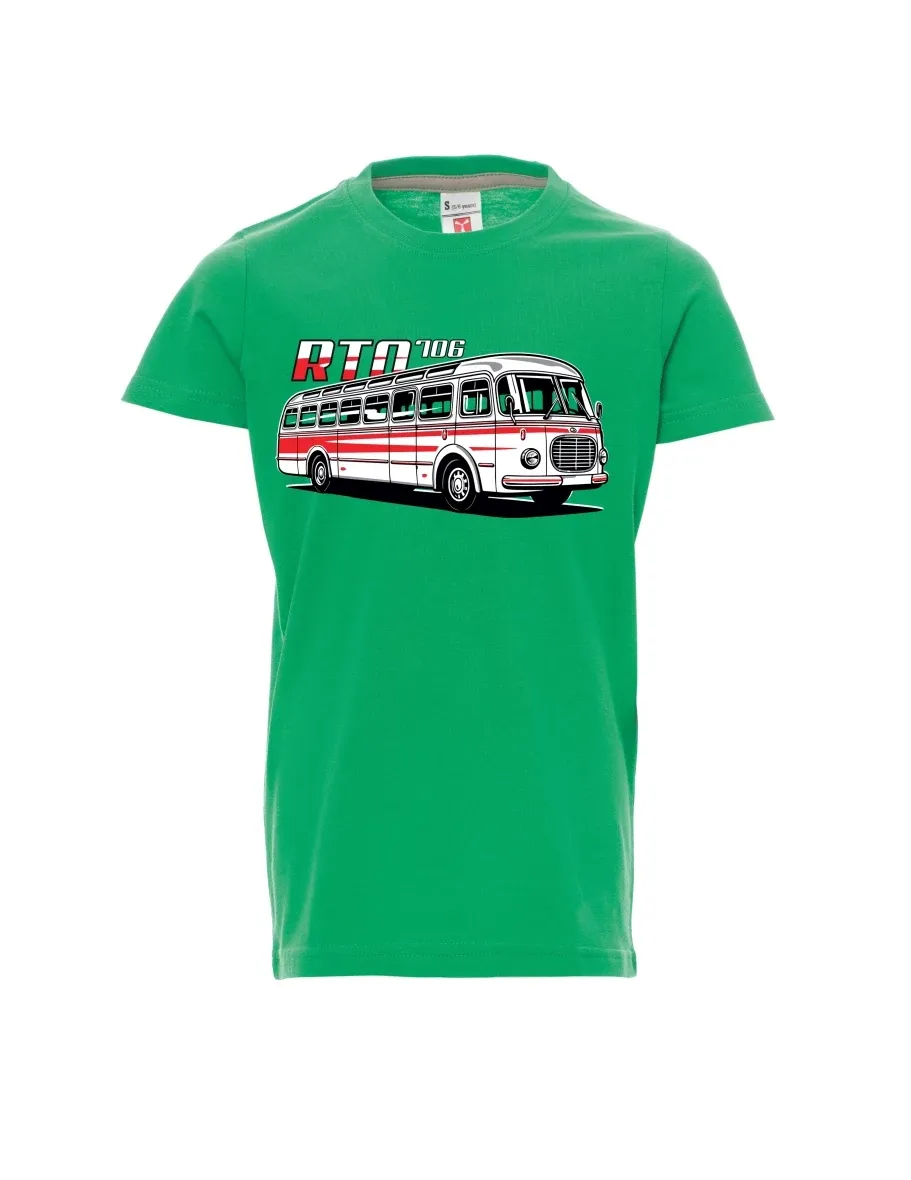Zelené dětské tričko Autobus RTO 706