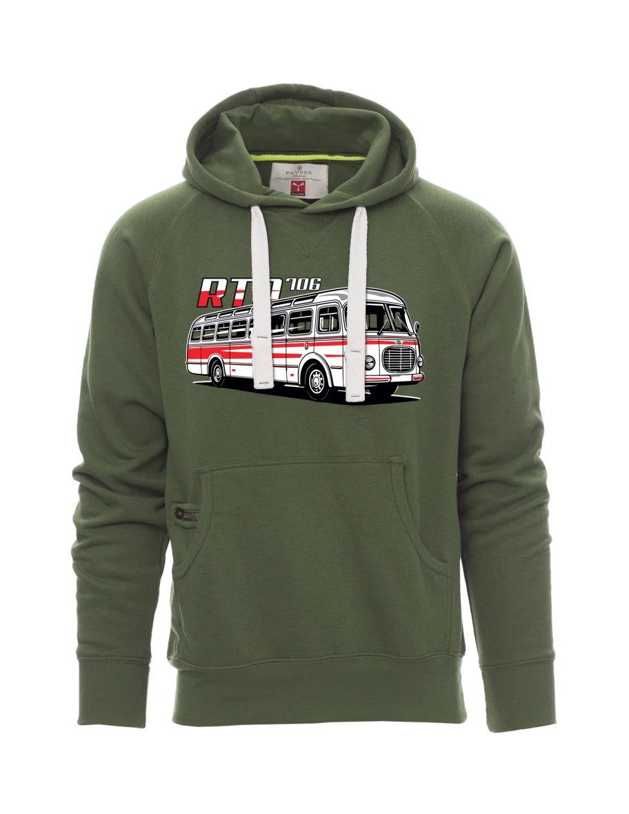 Tmavě zelená pánská mikina Autobus RTO 706