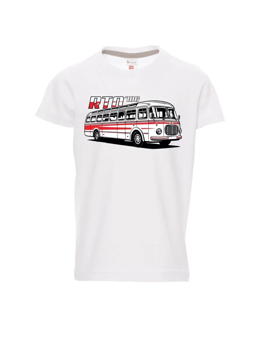 Bílé dětské tričko Autobus RTO 706