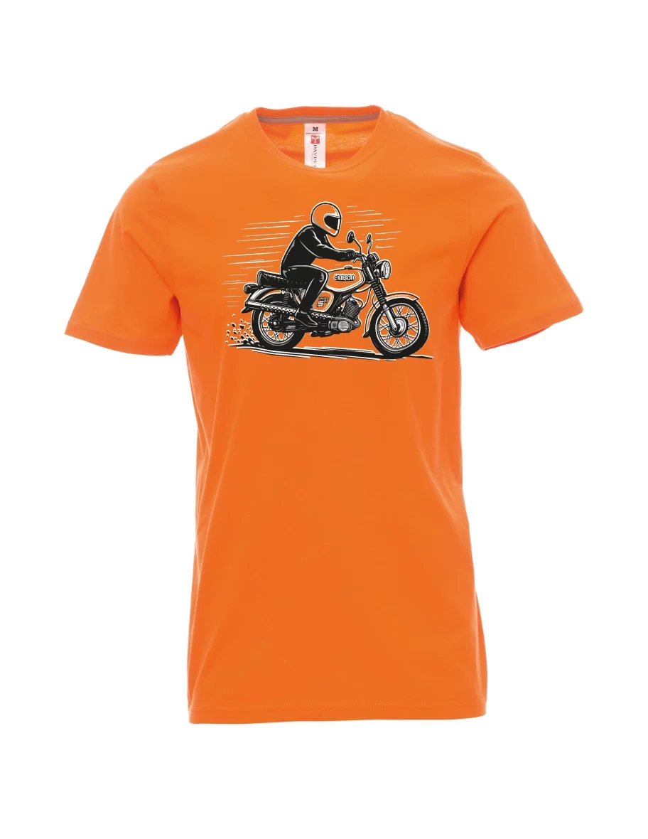 Oranžové pánské tričko Motorka Enduro S51