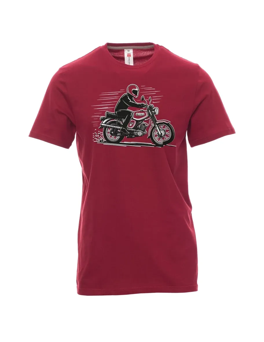 Tmavě červené pánské tričko Motorka Enduro S51