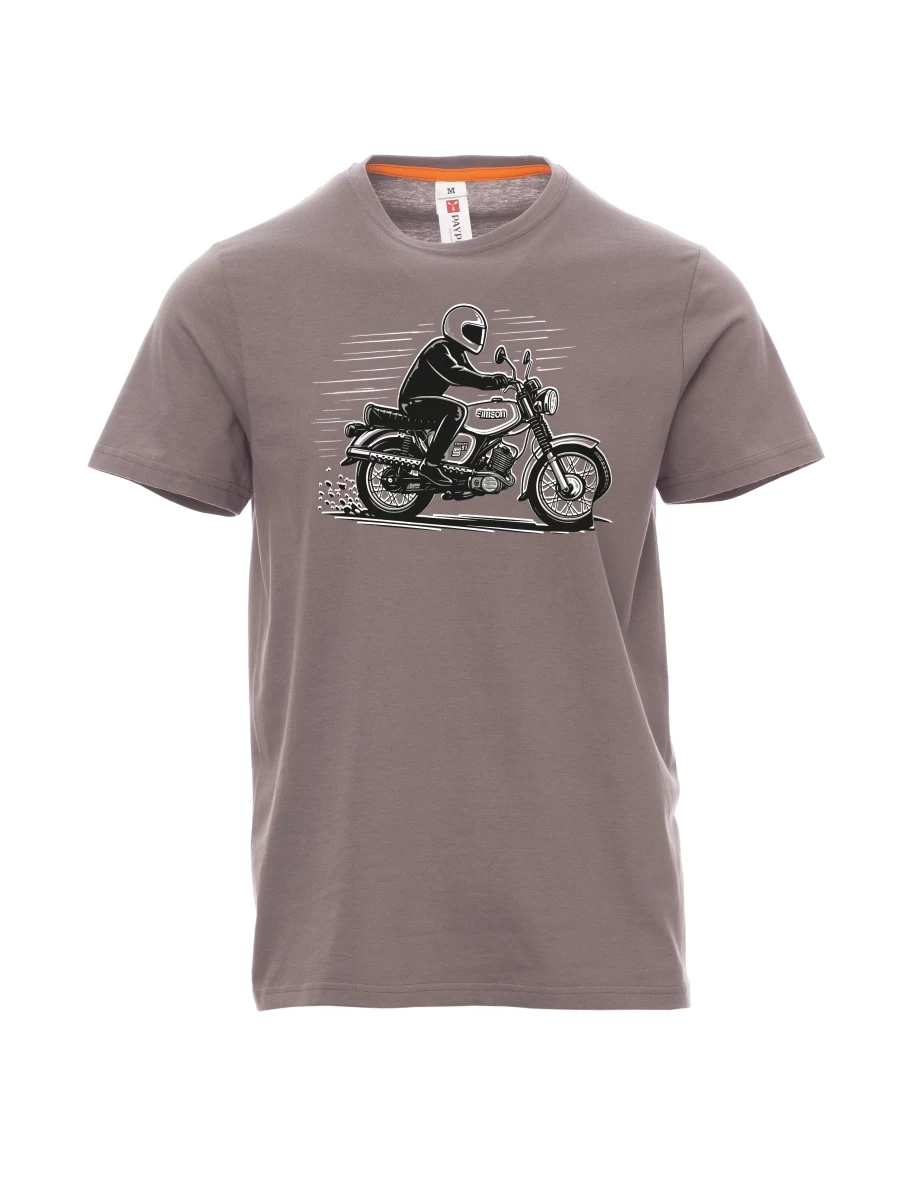 Ocelově šedé pánské tričko Motorka Enduro S51
