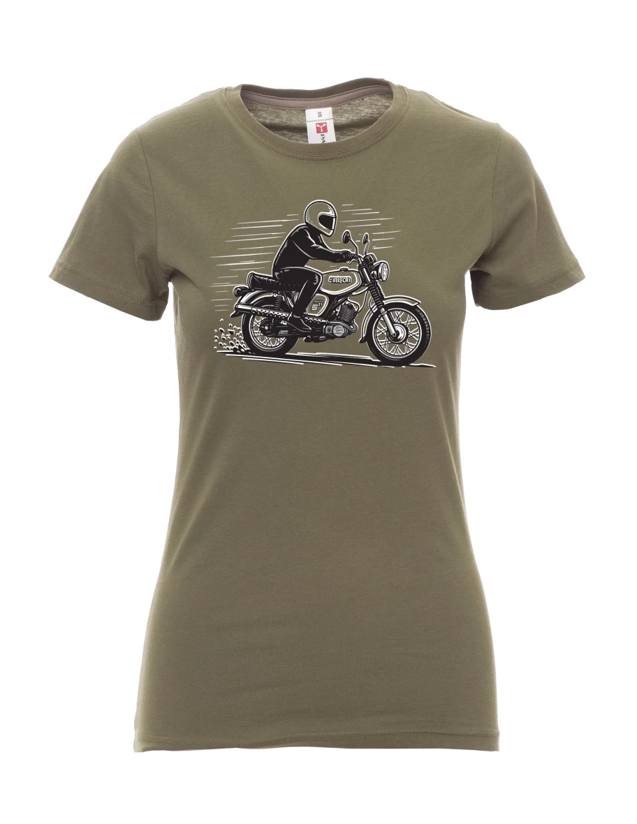 Khaki dámské tričko Motorka Enduro S51